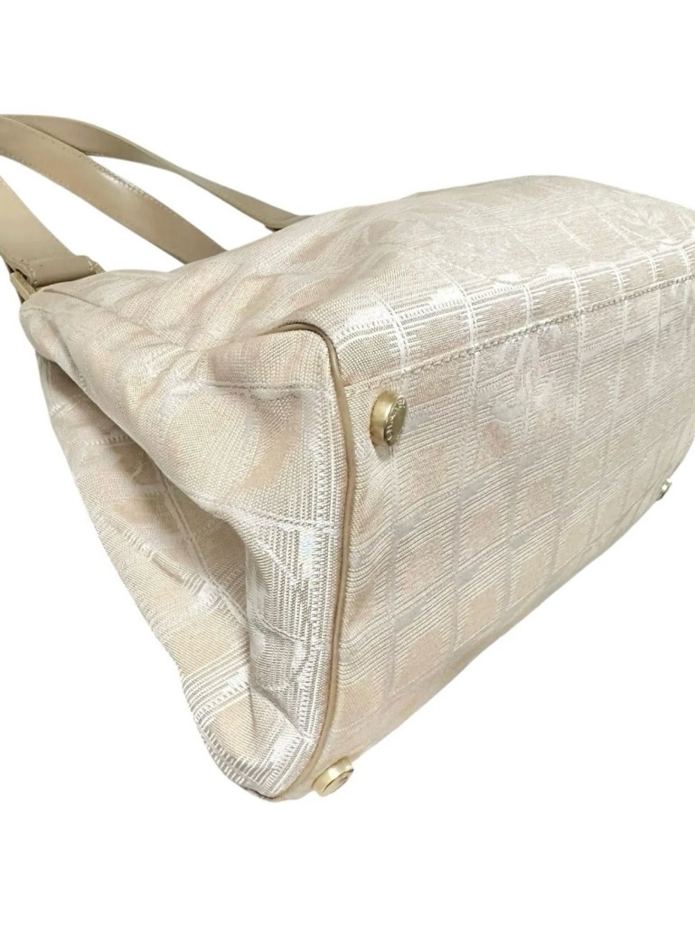 Chanel Beige Nylon & Leather Travel Line Shoulder Bag - Picture 9 of 14
